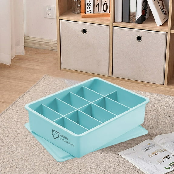 Ikohbadg Home Underwear Storage Box Drawer Organizer, Compartment Panty Organizer with Lid, Stylish Space-Saving Underwear Drawer
