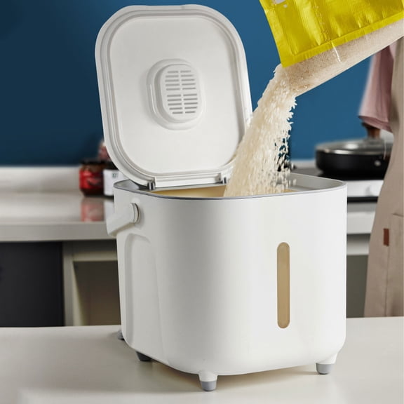 Ikohbadg Household Portable Rice Bucket, Sealed Rice Container, Flour Storage Container, Cereal Dispenser, Household Rice Storage Container, Pet Food Storage Container
