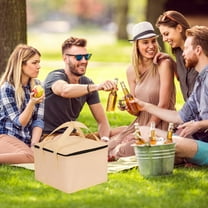 Ikohbadg Insulated Pizza Bag with Aluminum Foil for Food Delivery, Non-Woven Fabric Insulated Cake Bag for Outdoor Events, Camping Refrigerated Bag Lunch Storage for Picnics