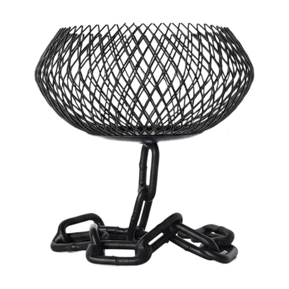 Ikohbadg Iron Cage Candlestick Centerpiece for Dining Room or Living Room Table, Sturdy Iron with Black Chain Decoration, Suitable for Wax or LED Candles, Vintage Home Decor Gift