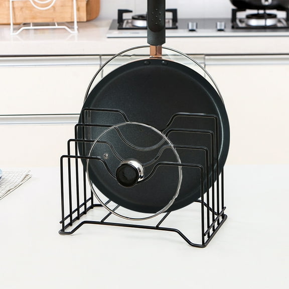 Ikohbadg Iron Multi-layer Pot Lid Storage Rack, Kitchen Countertop Organizer for Cutting Boards and Kitchen Utensils, Space-saving Storage Solution, Sturdy and Easy to Clean