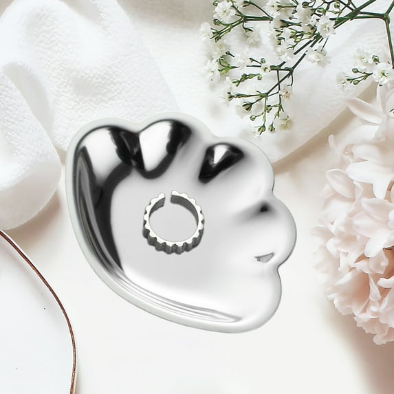 Ikohbadg Jewelry Tray for Girls Small Bedroom Metal Cosmetic Storage Tray Home Stainless Steel Jewelry Organizer Tray