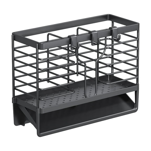 Ikohbadg Kitchen Sink Organizer, Compact Sponge Stand Rack for Stylish Bathroom & Process Room Storage, Drainage Tool with Ventilated Panels, Easy Cleaning & Rust Prevention