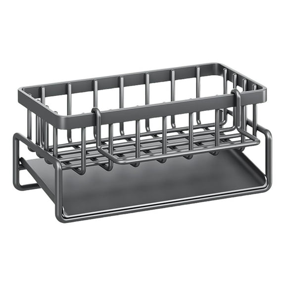 Ikohbadg Kitchen Sink Organizer, Stainless Steel Sponge Stand Rack for Compact and Stylish Storage, Drainage Solution for Bathrooms and Process Rooms