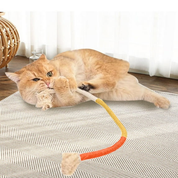 Ikohbadg Kitten Chew Rope Toy with Catnip for Teething Relief Interactive Multicolor Kitten Teaser Toy for Self-Entertainment Safe Cotton Rope Cat Toy for Dental Health and Playtime