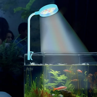 Ikohbadg LED Aquarium Light, Clip on Fish Tank Light, USB Moving Aquarium Lamp, Colorful LED Light Waterproof, Focus Light for Fish Tank Indoor LED Light, for Fish Tank, Plants, Coral, Blue