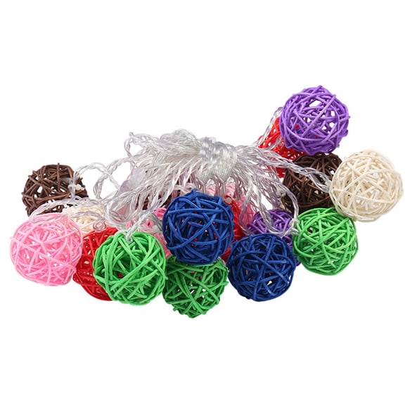 Ikohbadg LED Rattan Ball Decorative Light String, USB Powered Fairy Lights for Christmas, Weddings, Bedrooms, & Home Decor, Perfect for Indoor & Outdoor Use