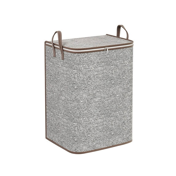 Ikohbadg Large Capacity Foldable Zipper Storage Bag with Handle, Non-Woven Fabric Organizer for Household Items, Travel and Storage Solutions
