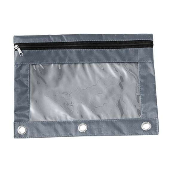 Ikohbadg Large Capacity Pencil Case with Three Holes, Sturdy Fabric, Transparent Compartment, Portable and Practical Organizer for Stationery, Ideal for Home and Office Use