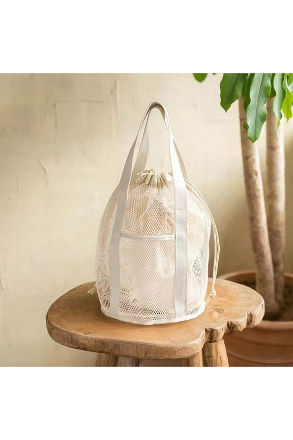 Large Capacity Travel Storage Bag, Mesh Tote Bag with Dry Wet Separation, Breathable Fast Drying Design, Perfect for Beach, Outdoor Activities, and Camping