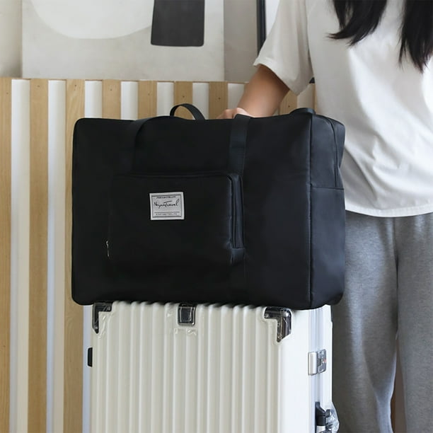 Ikohbadg Large Expandable Travel Tote Bag with Trolley Sleeve Wet Pocket and Overnight Carry On Bags for Women Perfect for Gym and Travel