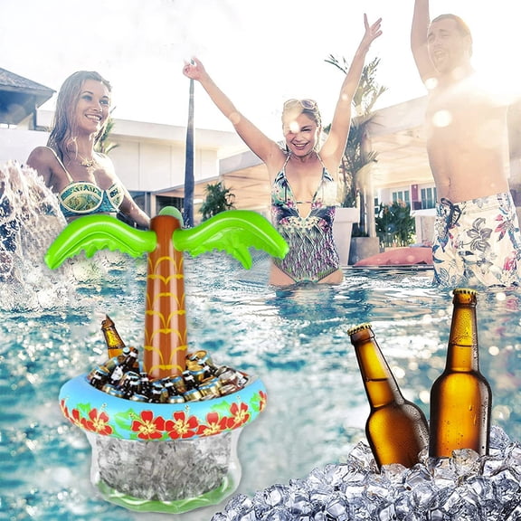 Ikohbadg Large Inflatable Cooler, Tropical Beach Theme Decor for Pool Parties, Oceanside Jungle Fun, Perfect Summer Outdoor Drink Cooler for Drinks and Snacks at Your Next Celebration