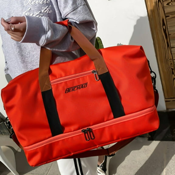 Ikohbadg Large Travel Duffel Bag with Wheels, Stylish Gym Tote for Women, Overnight Carry-On Bag with Wet pocket, Multifunctional Sports Travel Tote