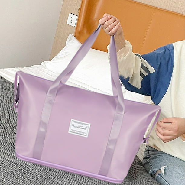 Ikohbadg Large Travel Tote Bag with Expandable Capacity and Wet Pocket Perfect Carry On Overnight Bag for Women with Trolley Sleeve