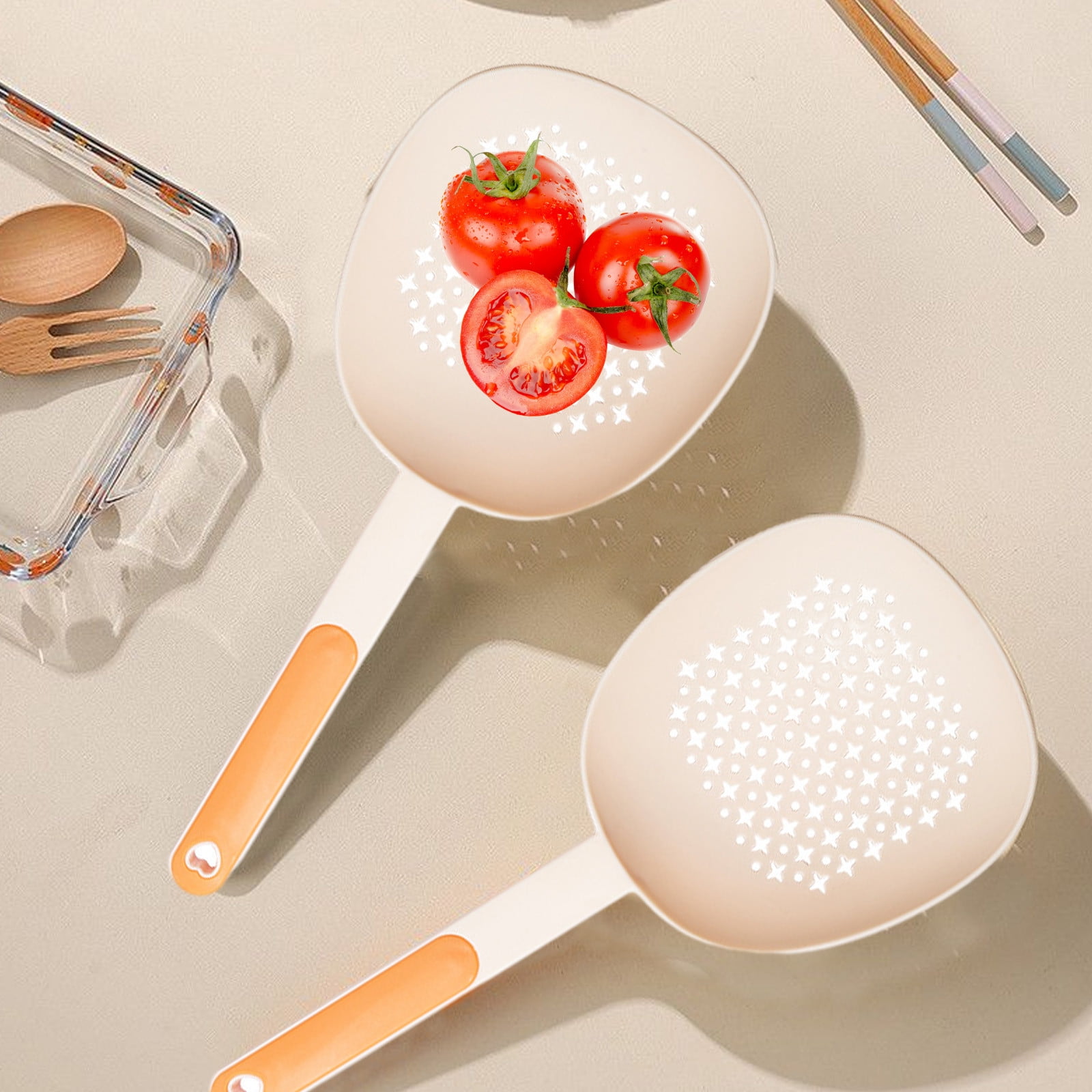 Ikohbadg Leaky Spoons Household Kitchen Noodle Spoon Draining Spoon