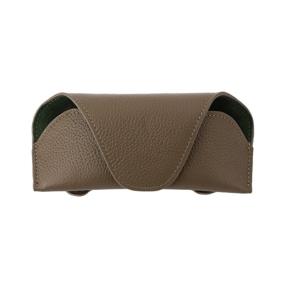Ikohbadg Leather Sunglass Case, Magnetic Sunglass Holder for Car Visor Clip, Car Glasses Holder, Visor Accessories Eyeglasses Holder Glasses Storage Case, Khaki