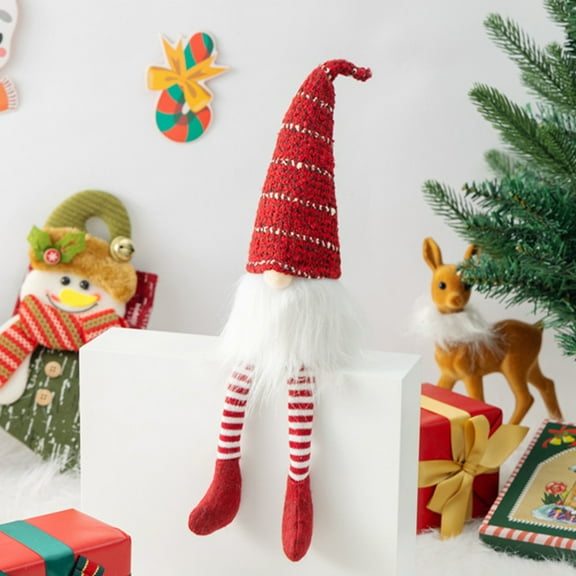 Ikohbadg Long Legged Christmas Gnome Ornaments - Christmas Plush Gnome Ornament, Christmas Faceless Doll Rudolph Hanging Decor for Bedroom Living Room Bathroom, Christmas Decorations(Red)