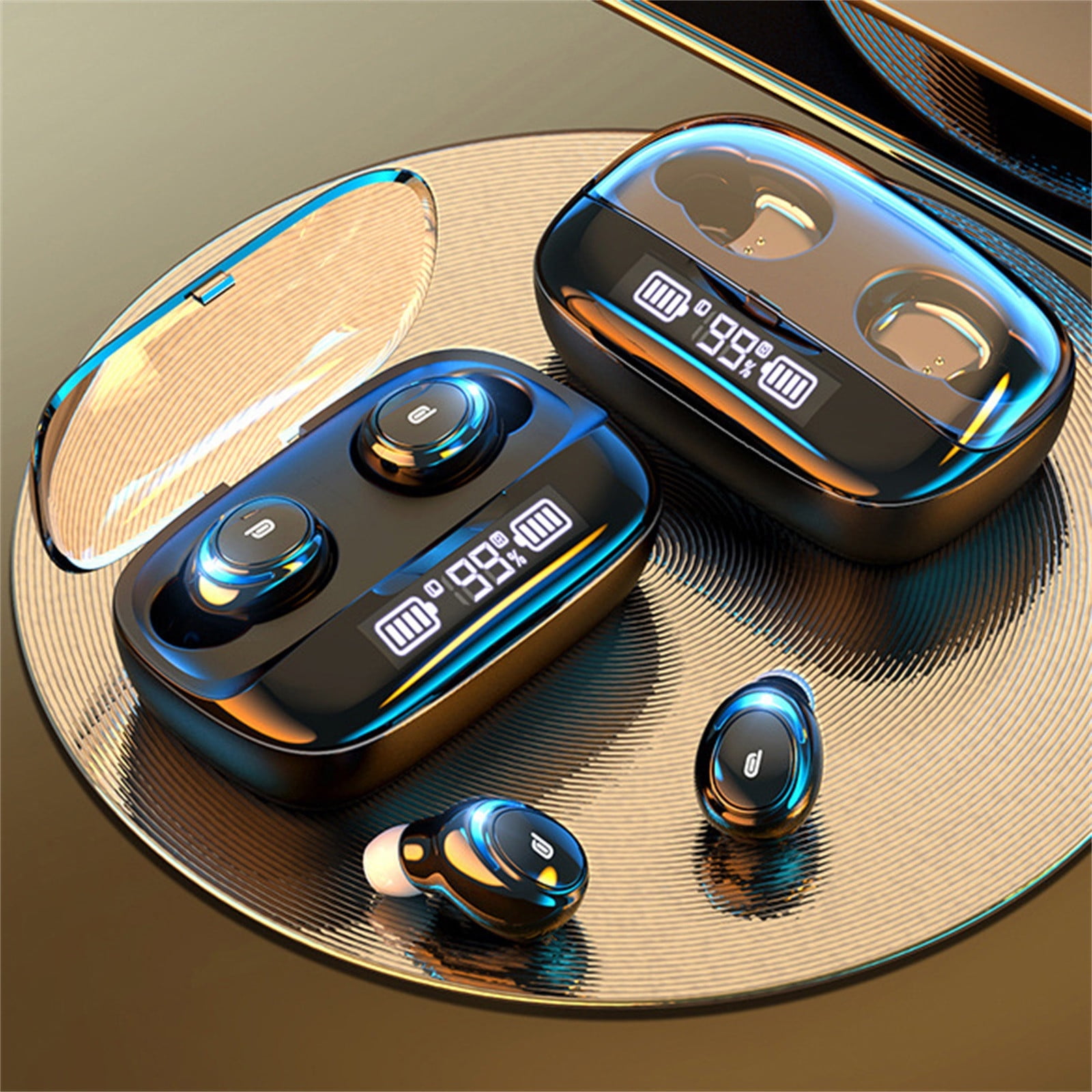 Ikohbadg M U8 Binaural True Wireless Bluetooth Headset with Charging Compartment Digital Display and Stereo Sound Walmart