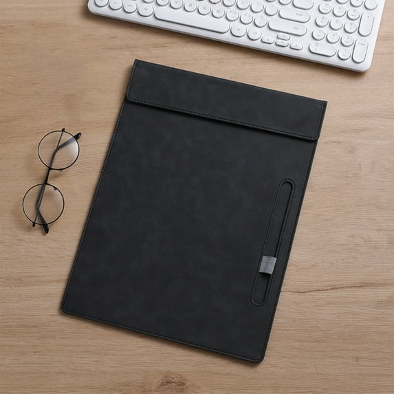 Ikohbadg Magnetic File Folder, A4 Writing Pad, Leather Notepad for Desk Organization, Document Holders, Memo Board, Office Supplies, Magnetic Closure, Shock-Absorbing Design