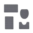 thumbnail image 1 of Ikohbadg Memory Foam Bathroom Rug Sets 4 Piece, Ultra Absorbent Bath Mat for Bathroom, Non-Slip Machine Washable & Dry Quickly, 4 Piece Bathroom Mat Set, Dark Gray, 1 of 8