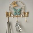 thumbnail image 1 of Ikohbadg Metal Wall Hook Butterflies Iron Hook Butterflies Decorative Vintage Coat Hooks Entryway Key Hook for Coat Hat Towel Rack Purse Key Bag Bathroom Bedroom Entryway Decor, Gold, 1 of 6