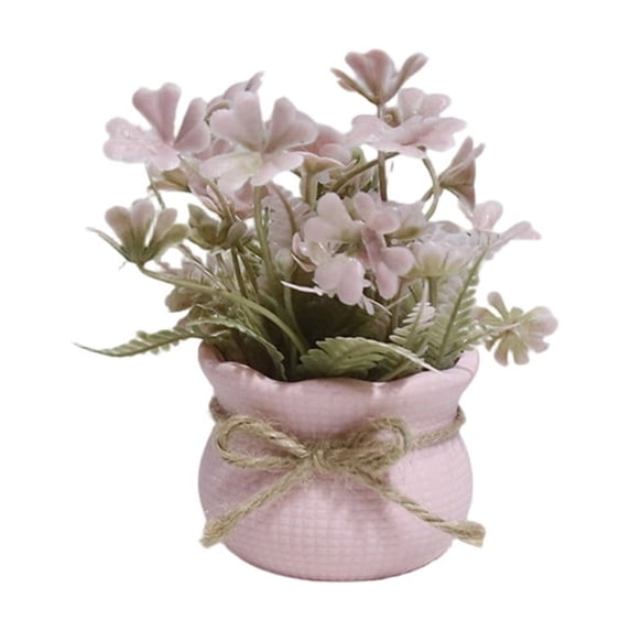 Ikohbadg Mini Simulated Potted Flower, Artificial Green Plants for Home Decoration, Photography Props, Wedding Decor, Maintenance-Free Indoor and Outdoor Use