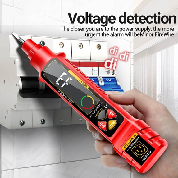 Ikohbadg Multi-Function Smart Power Measuring Pen, Electrical Voltage Tester, AC DC Detection, Wire Conduction Check, Built-in LED Flashlight, Durable Design for Professionals and DIYers