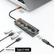 Ikohbadg Multi-functional Type C Hub with High-Speed USB 3.0 Ports for Computer, Mobile Phone, and Tablet - 5Gbps Data Transfer Speeds - 4 USB 3.0 Ports and Type-C Input