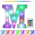 thumbnail image 1 of Ikohbadg Colorful LED Marquee Letter Lights with Remote Control, Decorative Alphabet Lights for Home, Parties, Weddings, Christmas & Events, Multicolor Lighting for Personalized Messages, 1 of 8