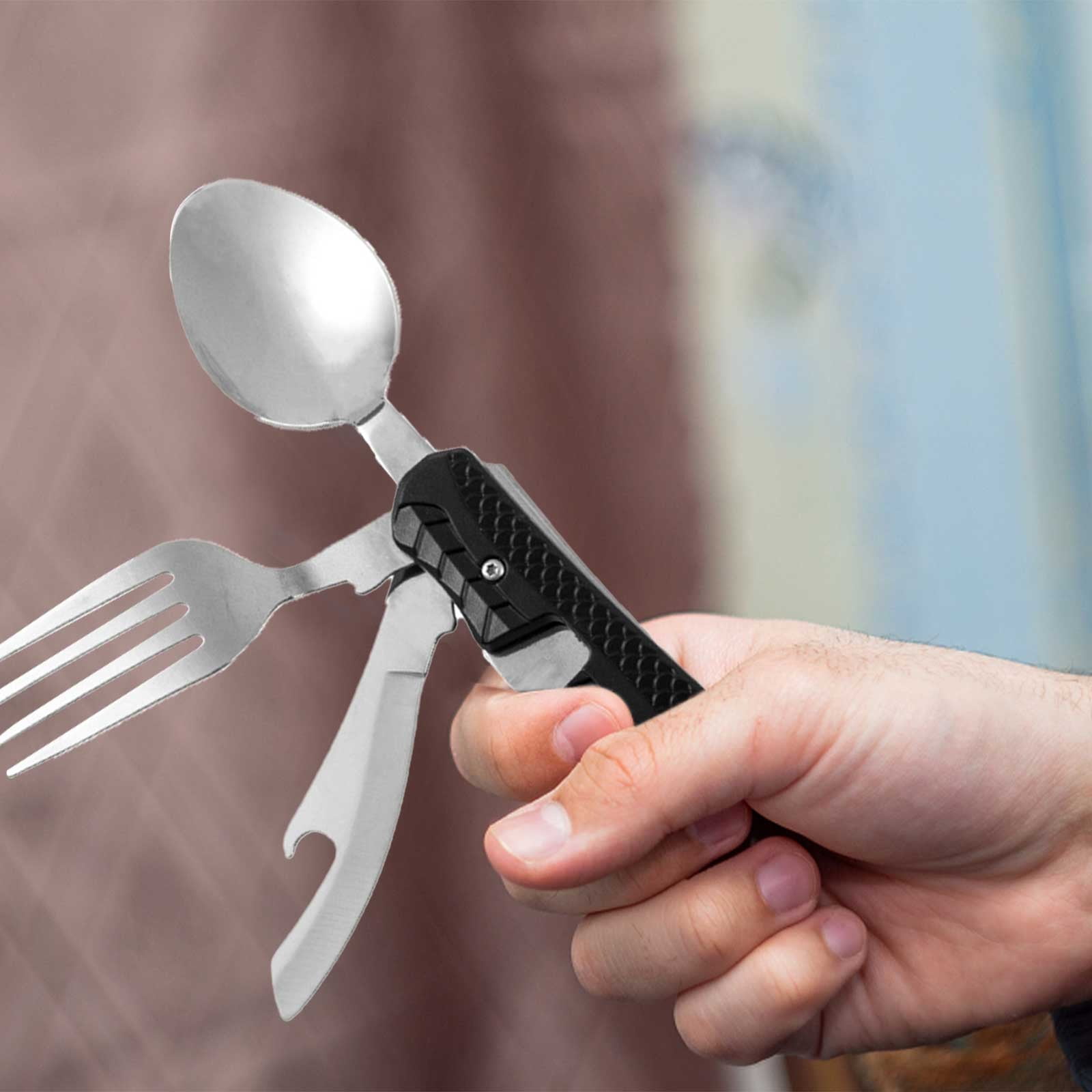 Ikohbadg Multifunctional Outdoor Foldable Cutlery Set for Picnic, Camping, and Hiking Portable