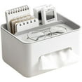 thumbnail image 1 of Ikohbadg Multifunctional Tissue Box Organizer Caddy, Tissue Box Cover Rectangular, Multifunctional Facial Tissue Box Holder with Remote Control Holder, Tissue Dispenser for Bathroom, 1 of 10