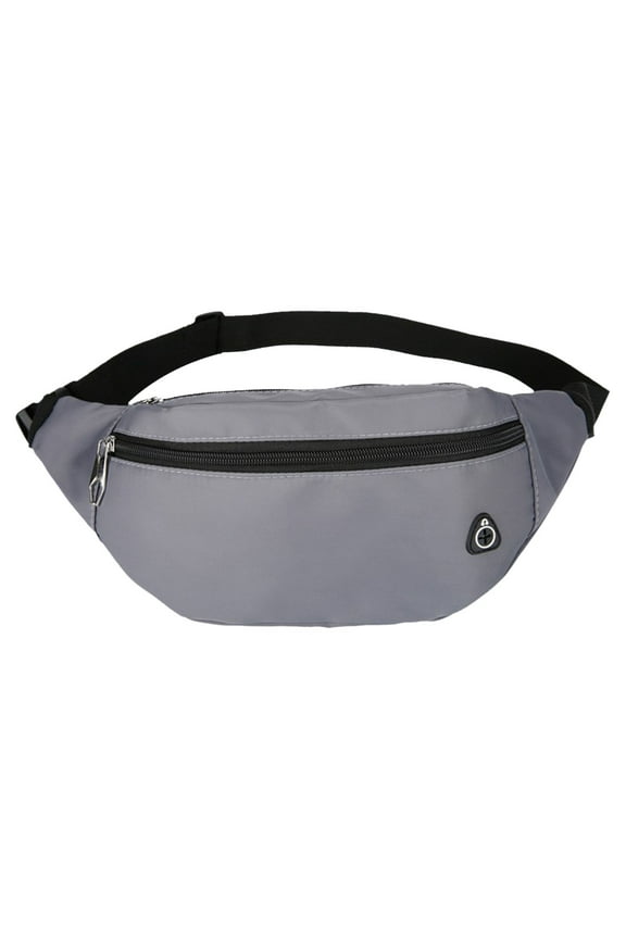 Crossbody Fanny Pack for Men and Women, Fashion Large Waist Bag and Hip Bum Bag with Adjustable Strap Zipper and Pockets, for Outdoors Workout Traveling Casual Running Hiking Cycling, Gray
