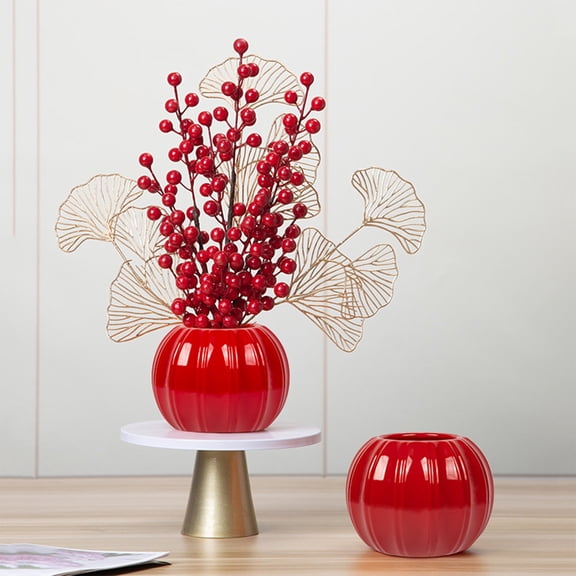 Ikohbadg Originality Pumpkin Shape Plastic Flower Pot for Halloween, Eco-Friendly Pumpkin Decoration Vase for Festive Home, Festive Orange Pumpkin Planter for Indoor Decoration