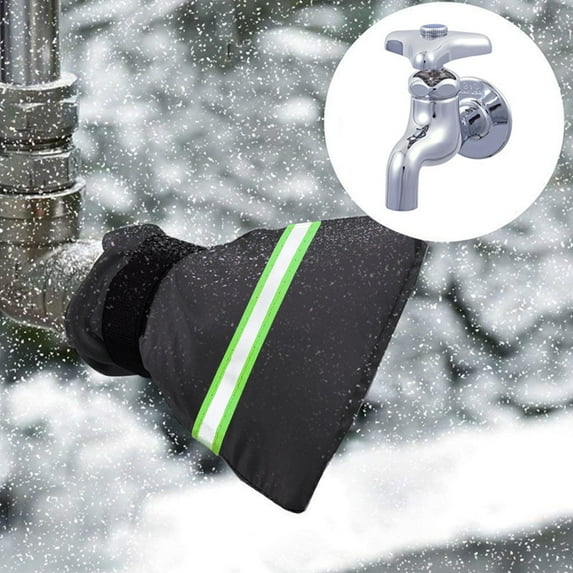 Ikohbadg Outdoor Faucet Covers for Winter Freeze Protection, 7.1 x 5.9 In Thicker Hose Bib Insulation Cover Waterproof & Frost Free Outside Spigot Cover Winter Insulated Covers with Reflective Strips