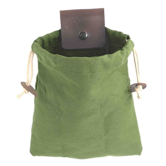 Ikohbadg Outdoor Foraging Bag, Camping Fruit Picking Waist Hanging Tool Bag, Leather Canvas Storage Pouch with Zipper and Sticker Pockets for Easy Organization and Cleanup