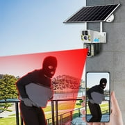 Ikohbadg Outdoor Waterproof 4G Solar Binocular Camera with 360 Degree Panoramic Rotation, Intelligent Tracking, and Voice Intercom