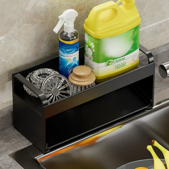 Ikohbadg Over Sink Kitchen Organizer Rustproof Storage Easy Clean Kitchen Counter Sponge Holder Utensil Storage Box for Home and Restaurant