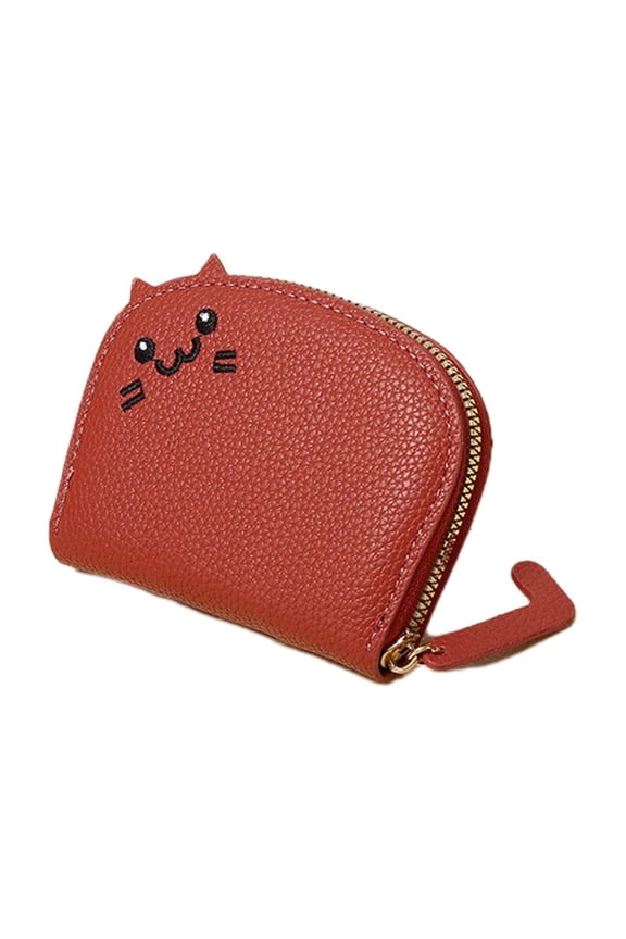 Women's Credit Card Case, Women's Zipper Card Organized Mini Small Wallet, Personalized Small Wallet, Small and Exquisite Lovely Shape Suitable for Children Women, Small, Red