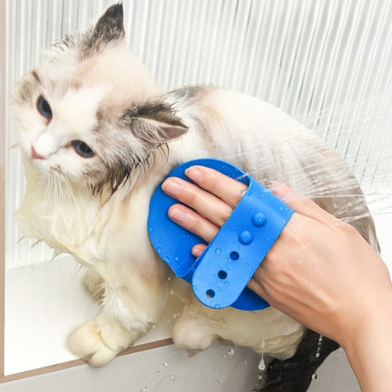Ikohbadg Pet Bathing Brush with Adjustable and Gentle Rubber Bristles, Dog Bathing Gloves for Massaging and Cleaning Supplies, Ergonomic Pet Grooming Brush for Safe and Effective Washing
