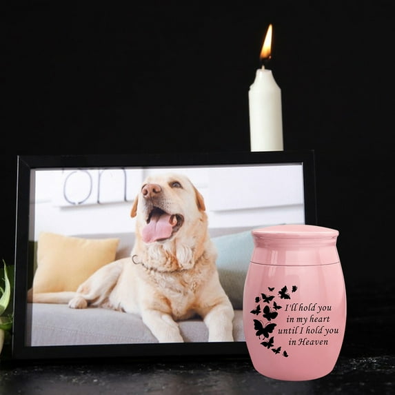 Ikohbadg Pet Remains Stainless Steel Memorial Urn Tree of Life Pet Ashes Jar Keepsake Dog Remains Stainless Steel Altar Urn