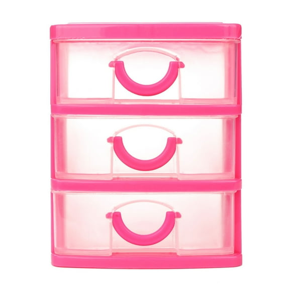 Ikohbadg Plastic Mini Desktop Drawer Organizer, Small Storage Case for Beads, Jewelry, Office Supplies, Makeup, and Small Objects, Removable Drawers and Dividers