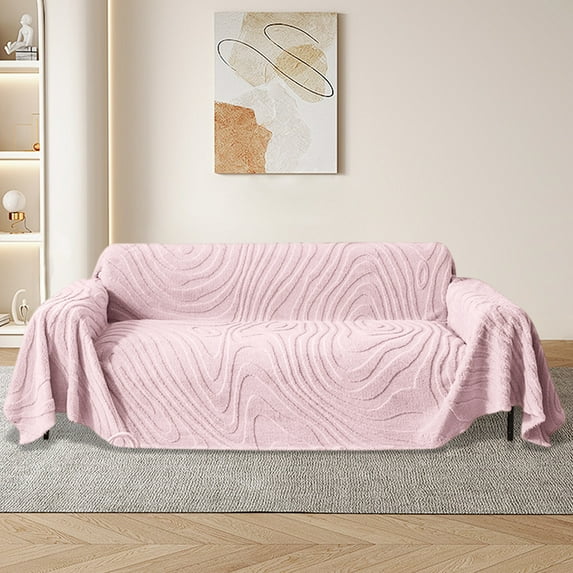 Ikohbadg Plush Sofa Towel Full Cover Soft Polyester Sofa Cover Multi-functional Couch Blanket