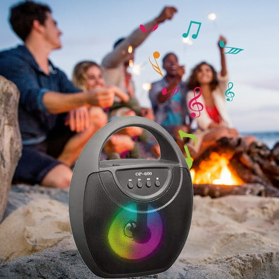 Ikohbadg Portable Bluetooth Speaker with Subwoofer High Volume Outdoor Bluetooth Speaker Colorful Lighting Bluetooth Audio System