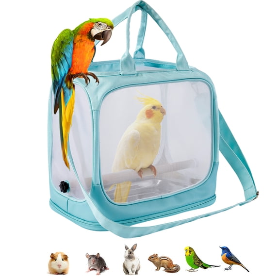 Ikohbadg Portable Foldable Nylon Mesh Bird Carrier Bag, Travel Pet Pigeon Cage, Comfortable, Breathable Design with Safety Features, Hands-Free Adjustable Strap for Easy Transport