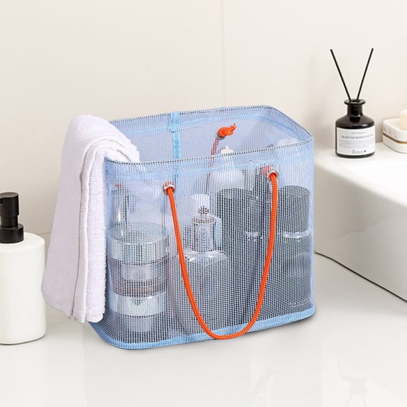 Ikohbadg Portable Mesh Wash Bag, Organizer Tote for Toiletries, Beach Toys, Gym Accessories, Lightweight, Breathable, Multi-functional Storage Bag for Travel and Camping