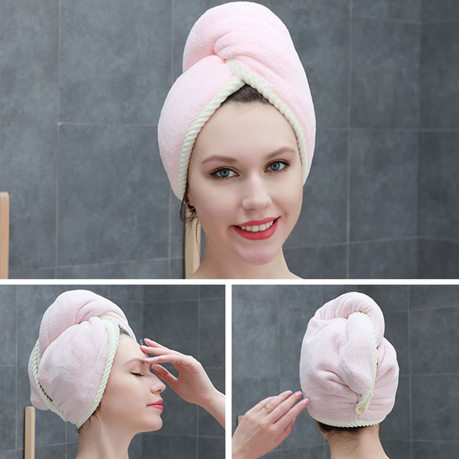 Ikohbadg QuickDry Hair Towel Wrap Hair Turbans for Women with Long