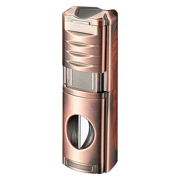 Ikohbadg Rechargeable Torch Lighter, 4-in-1 Portable Direct-Flame Lighter with Three Powerful Flames for Cigar, Candle, and Other Lighting Needs, Durable Metal Design