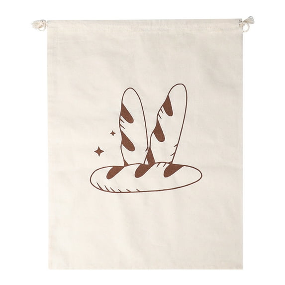 Ikohbadg Reusable Linen Bread Bag, Drawstring French Stick Storage for Cookies, Buns, and Baked Goods, Eco-Friendly, Breathable, and Stylish Kitchen Solution