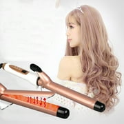 Ikohbadg Rose Gold Titanium 1.5 Inch Curling Iron, 1 inch Barrel Produces Classic Curls for Use On Short, Medium, and Long Hair, Gold