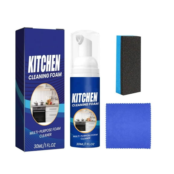Ikohbadg All Round Kitchen Cleaning Foam, Powerful Stain Remover for Stubborn Oil and Food Spills, Safe on Stainless Steel and Ceramics, Easy to Use with Sponge and Cloth